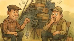 Banc: Doi pescari pleacă la baltă...