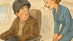 Banc: Stewardesa: Ați mai zburat vreodată?