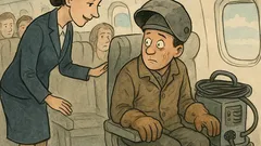 Banc: Stewardesa întreabă un pasager neliniștit