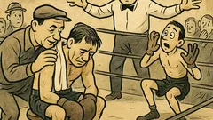 Banc: Antrenorul îl liniștește pe boxer...