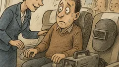 Banc: Însoțitoarea întreabă: Ați mai zburat?