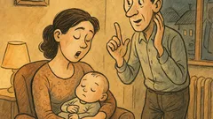 Banc: Copilul plânge, soțul dă sfaturi